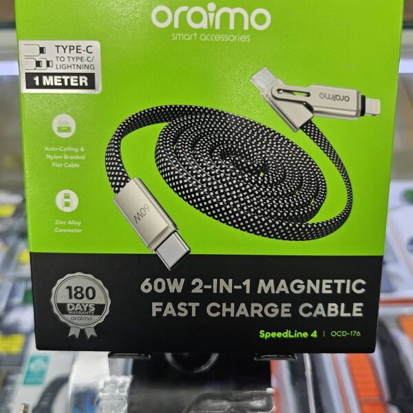 Oraimo 60W 2-in-1 Magnetic Fast Charge Cable